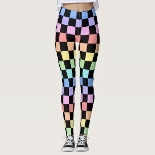 Leggings Motif à carreaux arc-en-ciel