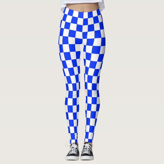 Leggings Motif à carreaux bleus et blancs (Devant)
