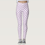Leggings Motif À damiers violet et blanc<br><div class="desc">Leggings Motifs violets et blancs À damiers</div>