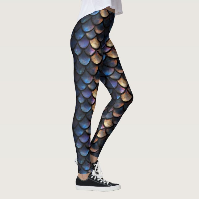Leggings Motif à échelle bleue violet (Droite)