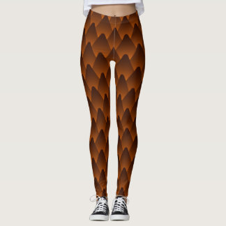 Leggings Motif à l'échelle de la couleuvre marron