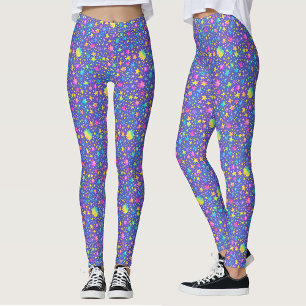 Leggings Motif à motif d'étoiles aquarelles colorées violet