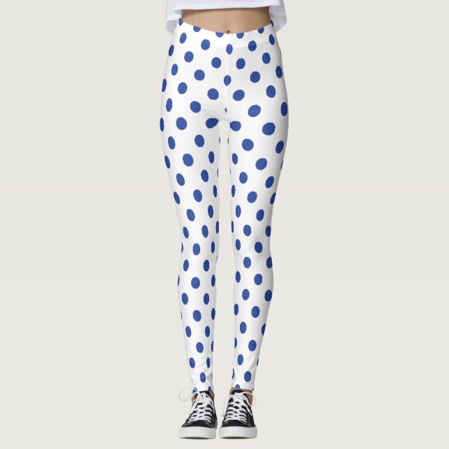 Leggings Motif à points bleu blanc (Devant)