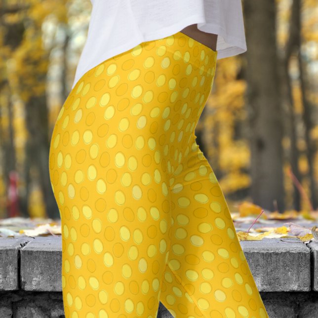 Leggings Motif à points Yellow et Mikado Polka (Yellow on Mikado Yellow Leggings)