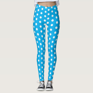 Leggings Motif à pois blancs et bleus