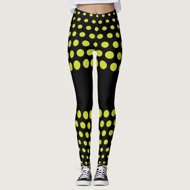 Leggings Motif à pois lime (Devant)