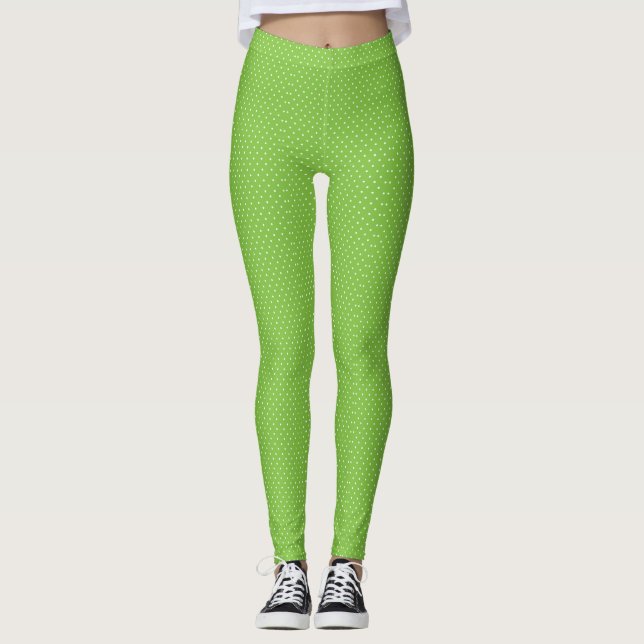 Leggings Motif à pois lime clair sans couture (Devant)