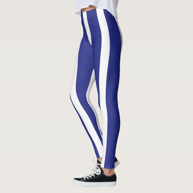 Leggings Motif à rayures bleu et blanc marine (Gauche)