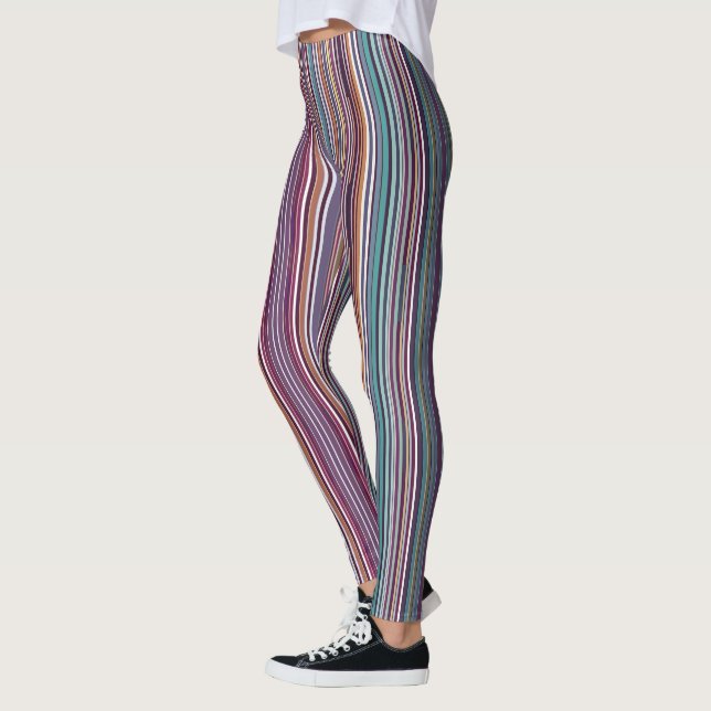Leggings Motif à rayures verticales inspiré de l'Art Déco (Gauche)