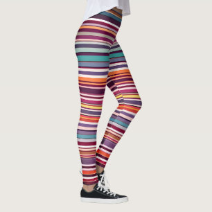 Leggings Motif à rayures verticales inspiré de l'Art Déco