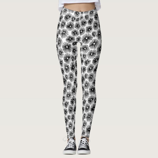 Leggings Motif Abstrait 101115 - Noir (Devant)