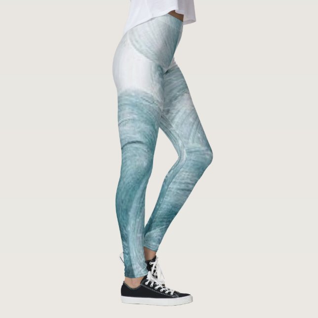 Leggings Motif Abstrait à balayage bleu (Droite)