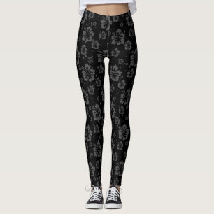 Leggings Motif Abstrait à boue noire sophistiqué