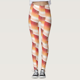 Leggings Motif Abstrait à vague de corail