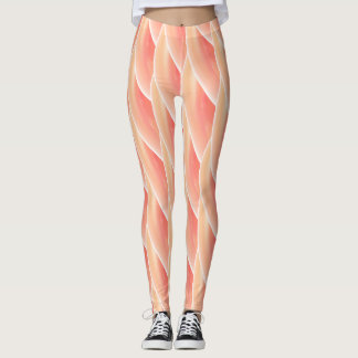 Leggings Motif Abstrait à vague de corail