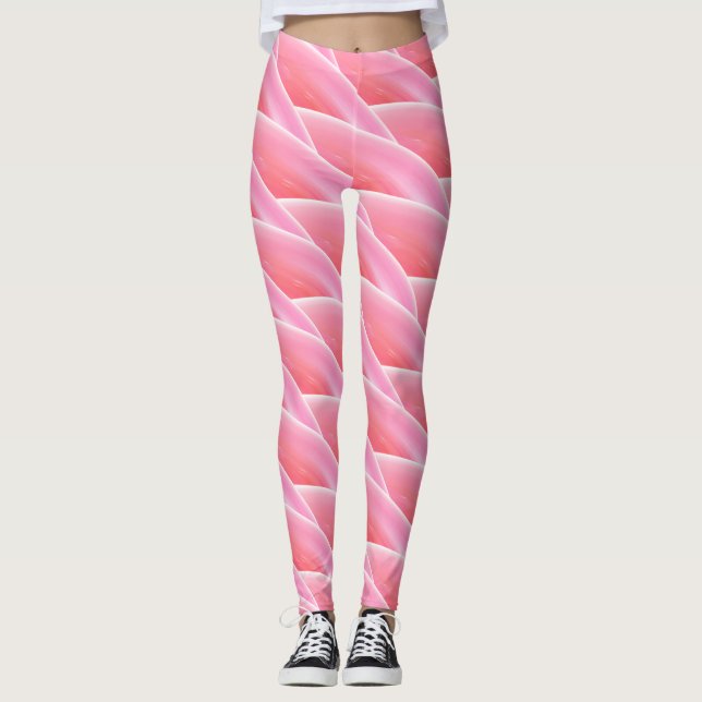 Leggings Motif Abstrait à vague rose (Devant)
