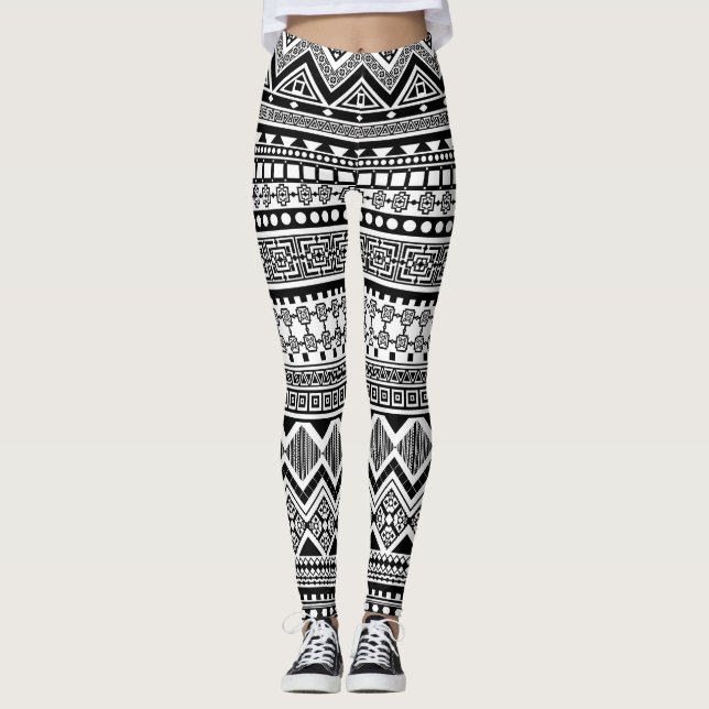 Leggings Motif abstrait Aztec mexicain (Devant)