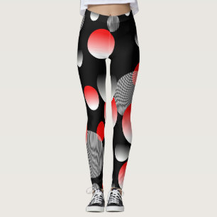 LEGGINGS MOTIF ABSTRAIT BLACK ROUGE