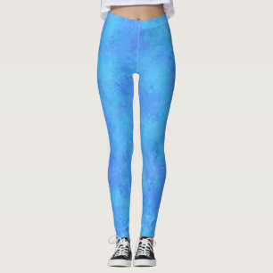 Leggings Motif Abstrait Bleu