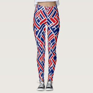 Leggings Motif Abstrait bleu rouge