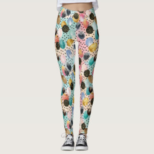 Leggings Motif Abstrait brosse et Pointe Polka