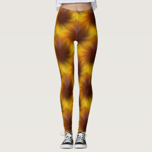 Leggings Motif Abstrait Brown