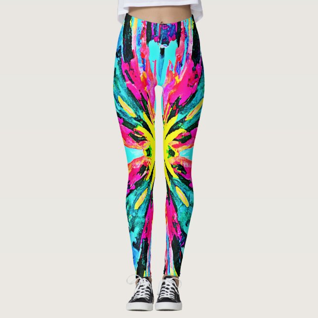 Leggings Motif Abstrait coloré (Devant)