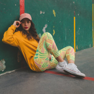 Leggings Motif abstrait coloré