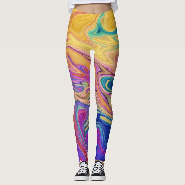 Leggings Motif abstrait coloré (Devant)