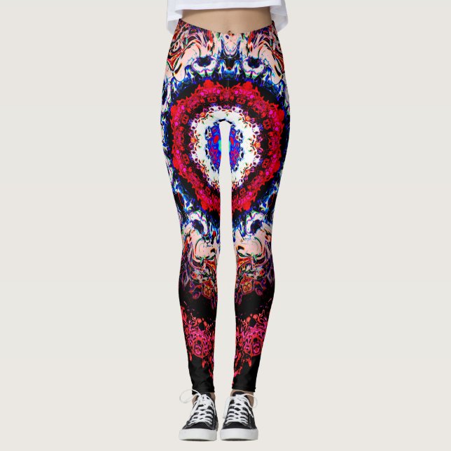 Leggings Motif abstrait coloré (oeil alien) (Devant)