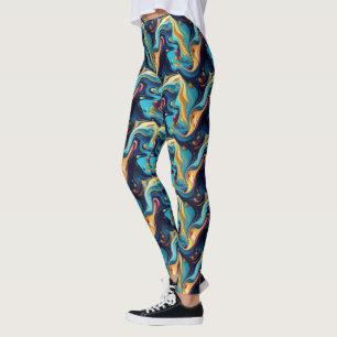 Leggings motif abstrait cool carrelé