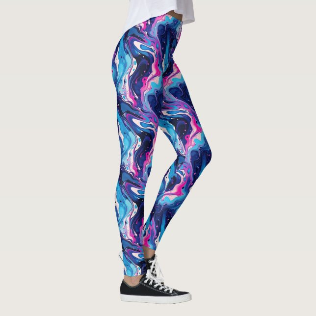 Leggings motif abstrait cool carrelé (Droite)