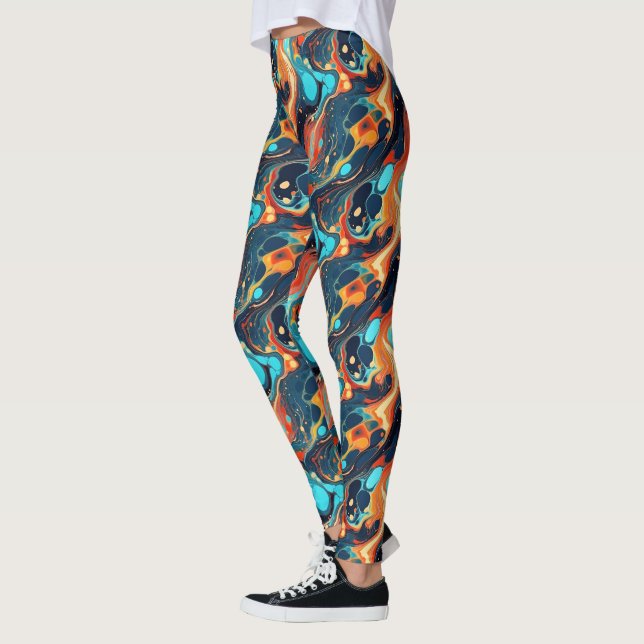 Leggings motif abstrait cool carrelé (Gauche)