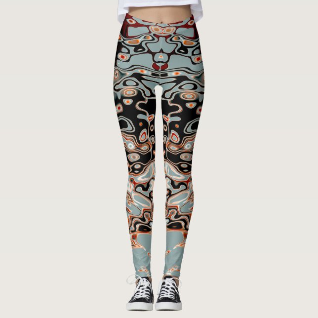 Leggings Motif Abstrait couleur gras rétro (Devant)