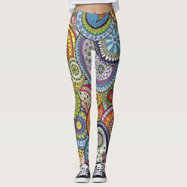 Leggings Motif Abstrait couleur Paisleys (Devant)