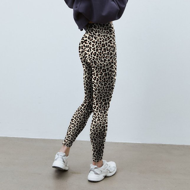 Leggings Motif Abstrait de fourrure de léopard animal impri (Abstract animal leopard skin fur pattern printed leggings for yoga, fitness & lifestyle.)