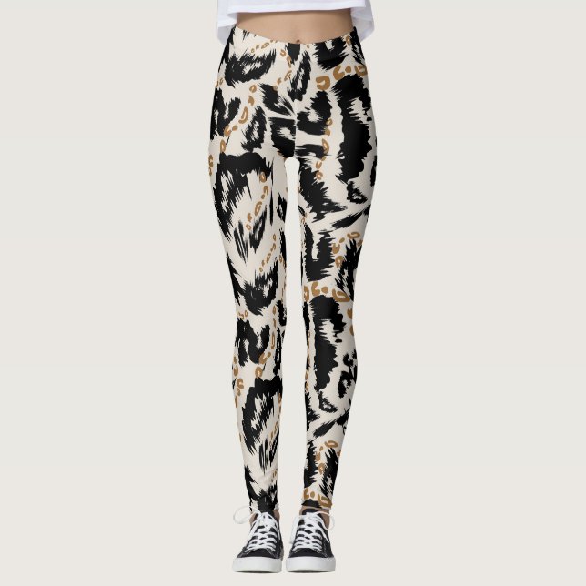 Leggings Motif abstrait de léopard bohème africain  (Devant)