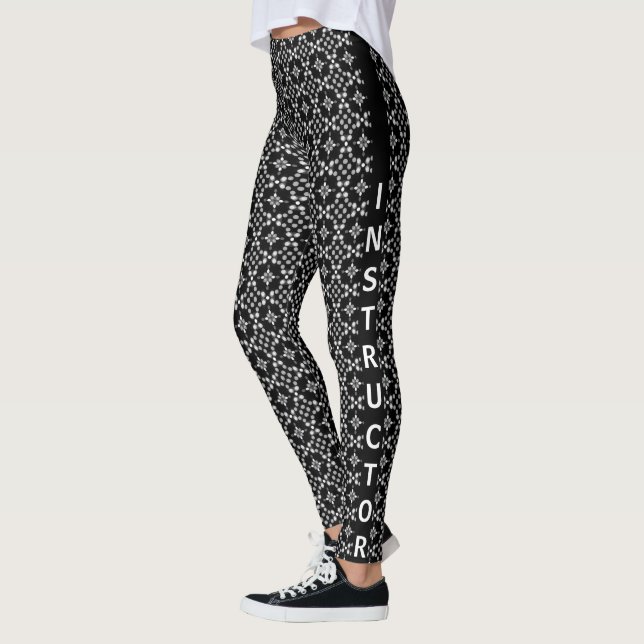 Leggings Motif Abstrait de points de livres monochromes (Gauche)