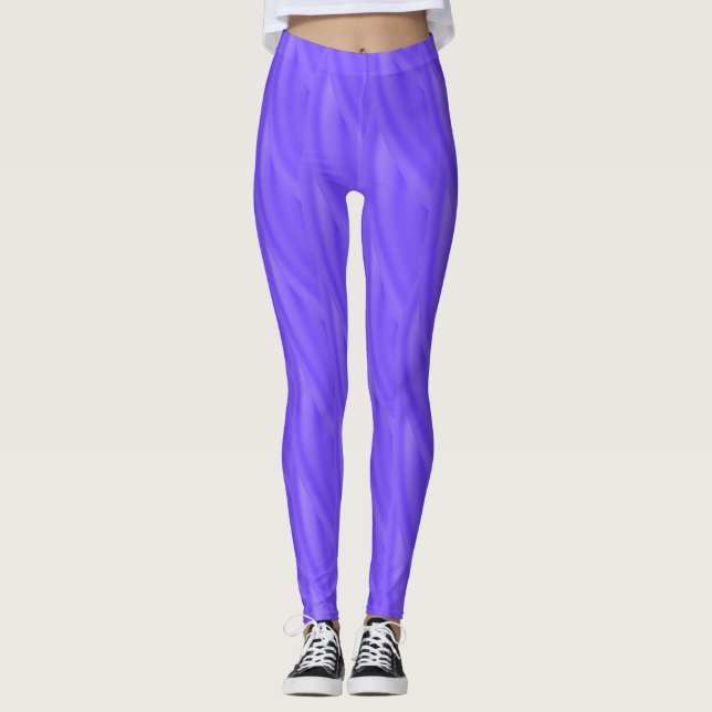 Leggings Motif Abstrait de vague violette (Devant)