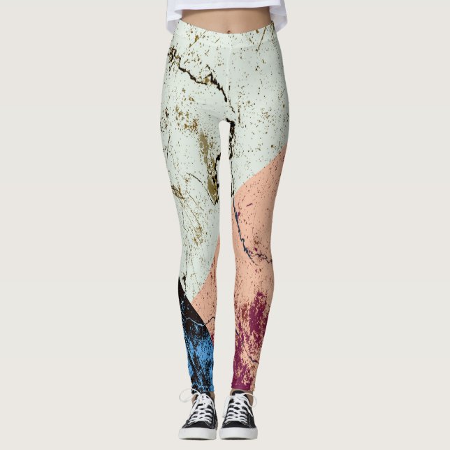 Leggings Motif Abstrait en marbre (Devant)