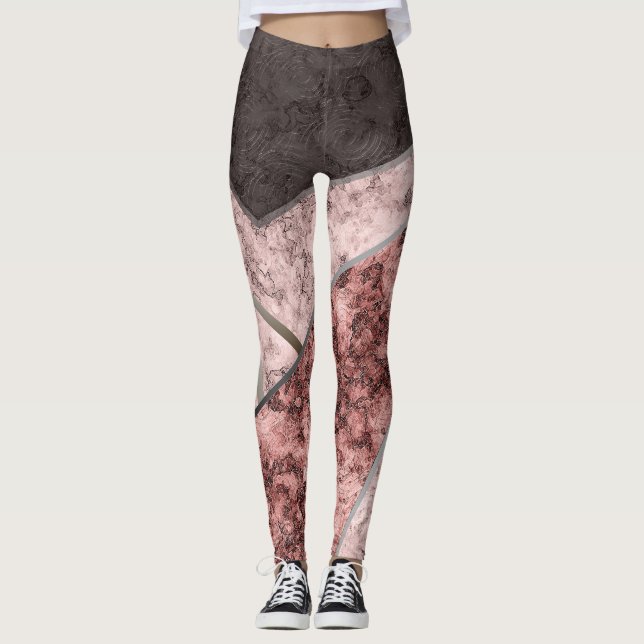 Leggings Motif abstrait en marbre (Devant)