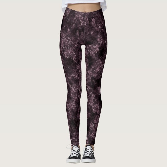 Leggings Motif abstrait en marbre (Devant)