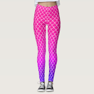 Leggings Motif Abstrait Féminin Écailles de Sirène Rose Vio