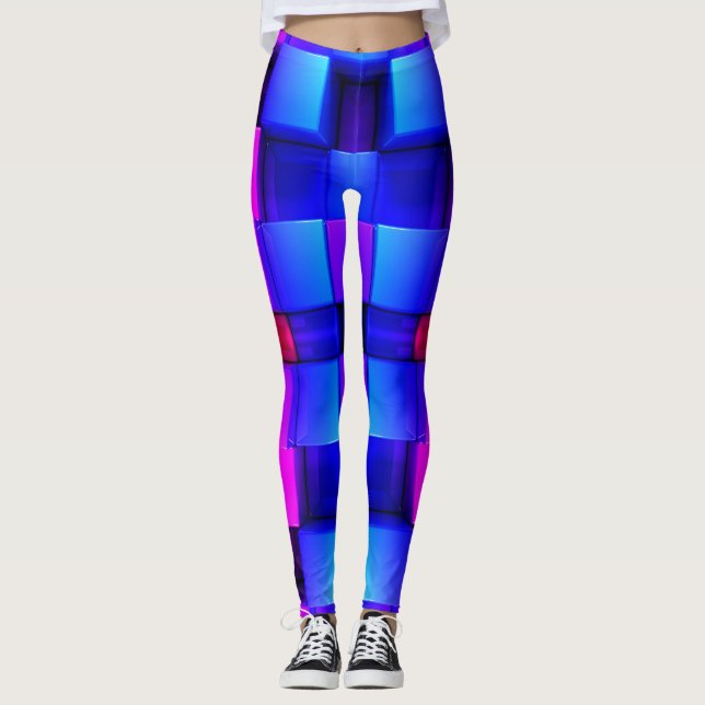 Leggings Motif Abstrait géométrique coloré (Devant)