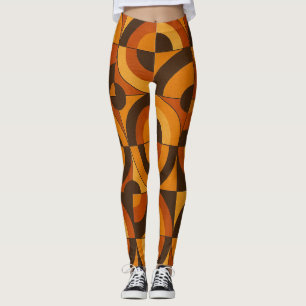 Leggings Motif Abstrait Géométrique de Style Mid Century Mo