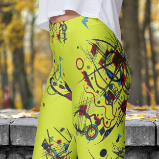 Leggings Motif Abstrait jaune frais