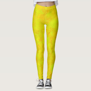 Leggings Motif Abstrait Jaune Orange Vert