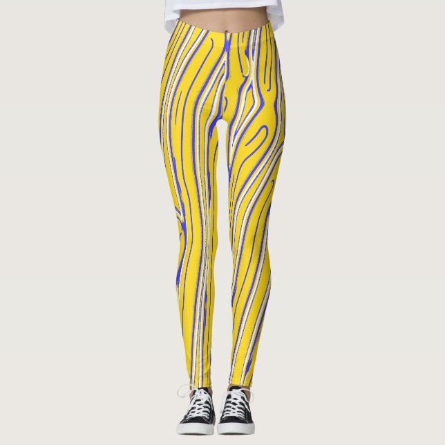 Leggings Motif abstrait jaune "Ratti_Creative_Arts"  (Devant)