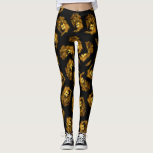 Leggings Motif Abstrait Lion Head,