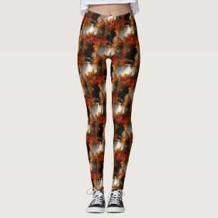 Leggings Motif Abstrait Lumière Et Couleurs
